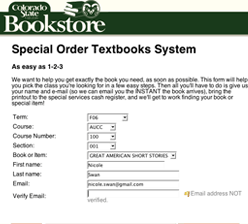 Textbook Special Order System